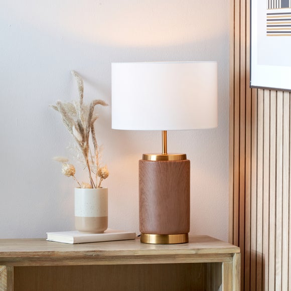 Pacific Lifestyle Carrara Wood Effect Table Lamp