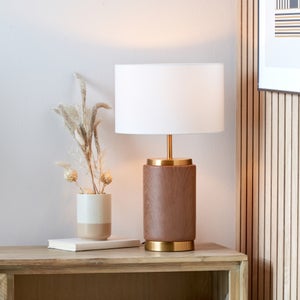 Pacific Lifestyle Carrara Wood Effect Table Lamp