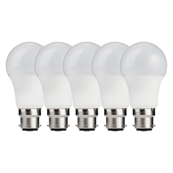 Set of 5 9W BC LED GLS Bulbs