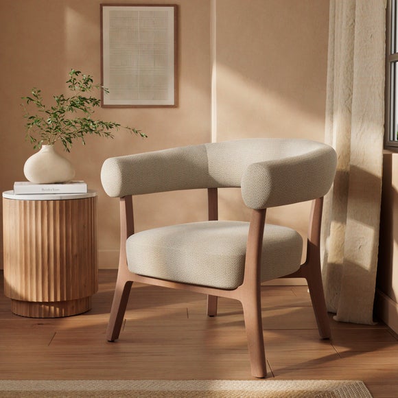 Reevi Chunky Basketweave Wooden Accent Chair