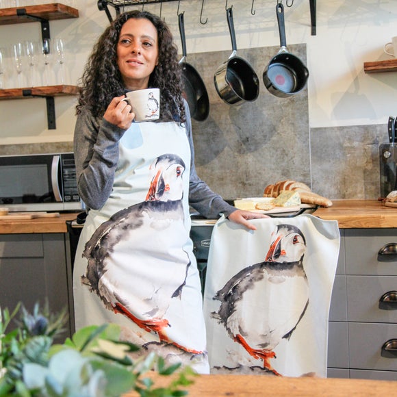 Meg Hawkins Cotton Puffin Adult Apron