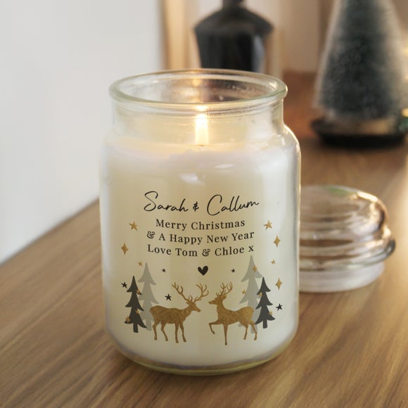 Personalised Large Reindeer Candle
