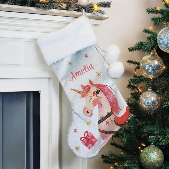 Personalised Pink Unicorn Stocking