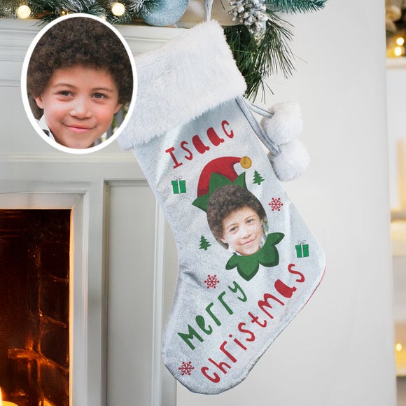 Personalised Photo Upload Elf Stocking