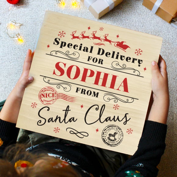 Personalised Wooden Special Delivery Christmas Eve Box