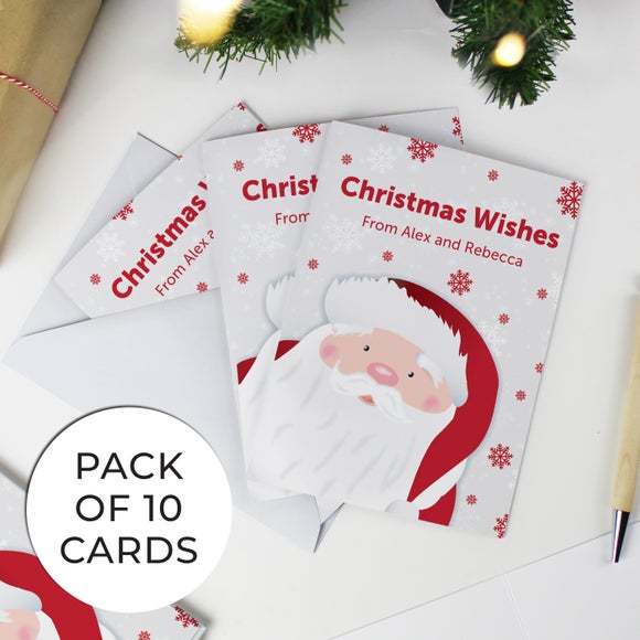 Personalised Pack of 10 Santa Christmas Cards