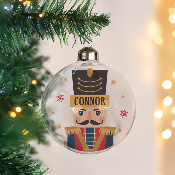 Personalised Nutcracker Glass Bauble