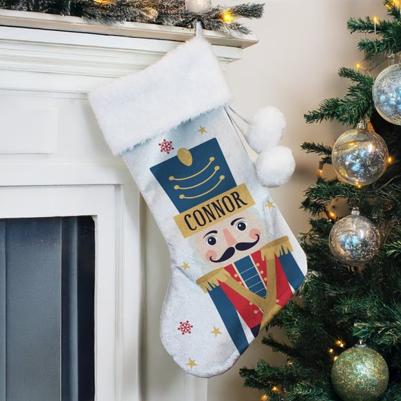 Personalised Grey Nutcracker Stocking
