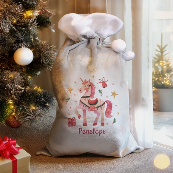 Personalised Pink Unicorn Sack