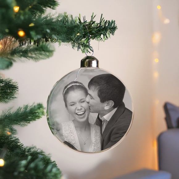 Personalised Photo Upload Acetate Glass Bauble