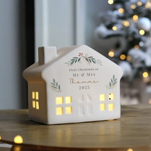 Personalised Christmas Led Ceramic House