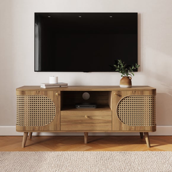 Click to view product details and reviews for Sorrel Wide Tv Unit For Tvs Up To 55 Wood Effect.