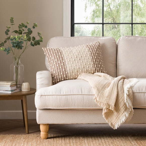 Jersey Bobble Banded Rectangle Cushion