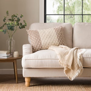 Jersey Bobble Banded Rectangle Cushion