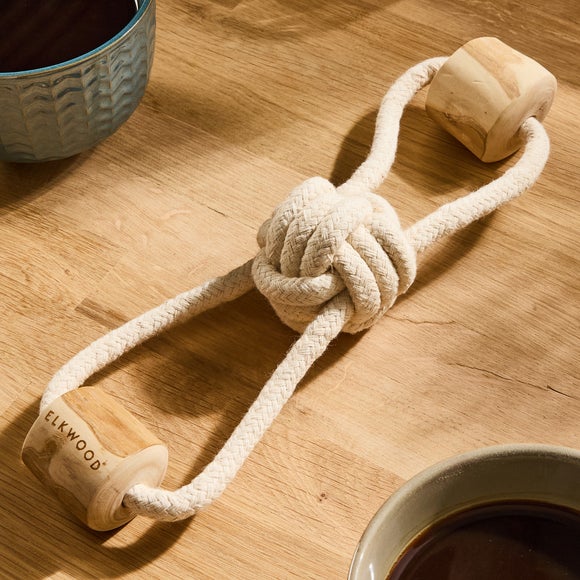 Coffee Wood Double Rope Dog Toy