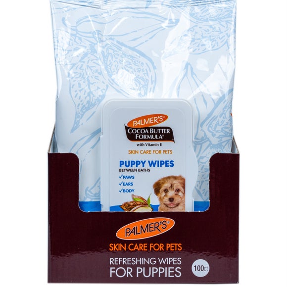 Palmers for Pets Pack of 100 Puppy Wipes with Cocoa Butter