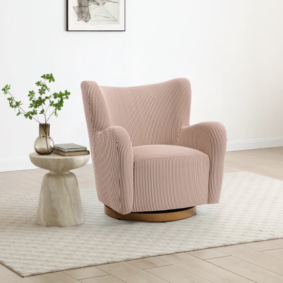 Theo Tiny Stripe Swivel Armchair