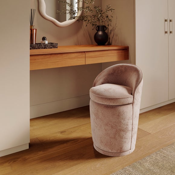 Estelle Luxe Chenille Swivel Storage Stool