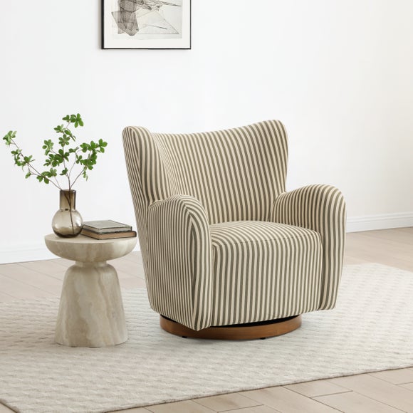 Theo Linford Stripe Swivel Armchair