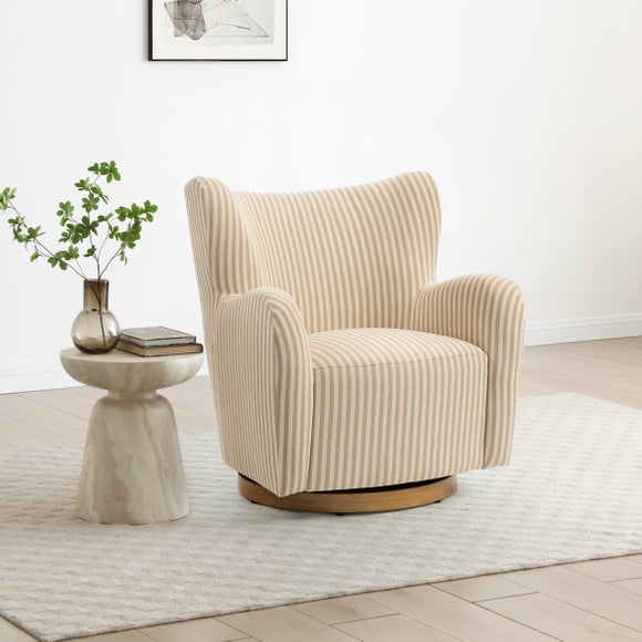 View Theo Linford Stripe Swivel Armchair View Theo Linford Stripe Swivel Armchair