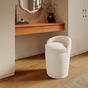 Estelle Boucle Swivel Storage Stool