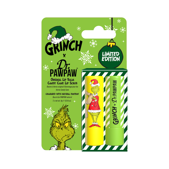 Dr Paw Paw Grinch Original Lip Balm and Candy Cane Lip Scrub