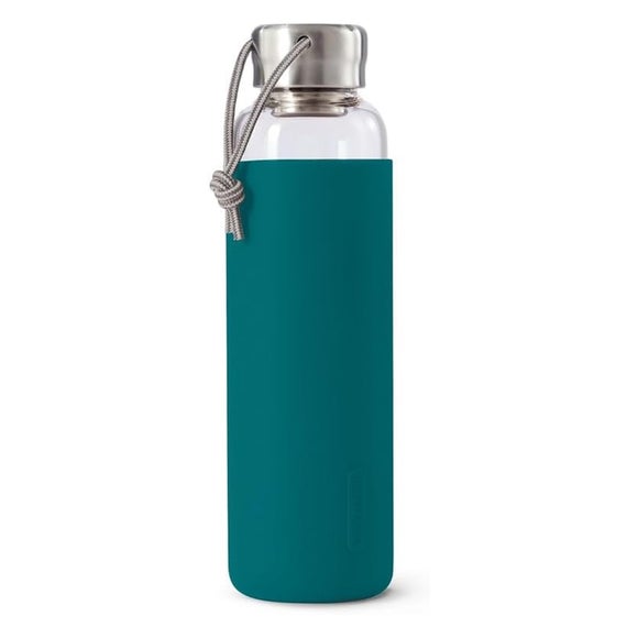 Black and Blum Glass Water Bottle