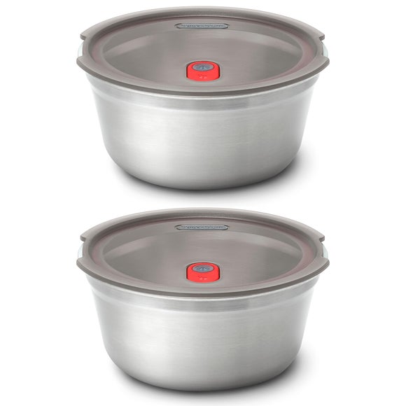 Click to view product details and reviews for Black And Blum Set Of 3 Large Steel Food Bowls.