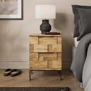 Watson 2 Drawer Bedside Table- Wood Effect