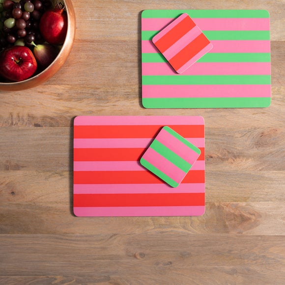 Creative Tops Set of 4 Striped Cork Placemats