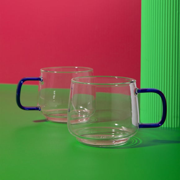 La Cafetiere Set of 2 Double Walled Glass Mugs
