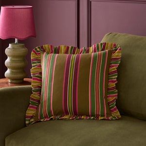 Printed Stripe Square Cushion Cover