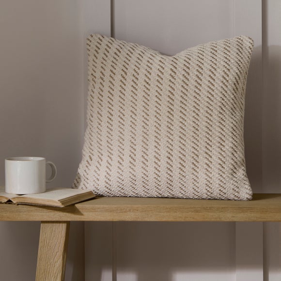 Jute Stripe Cotton Square Cushion Cover