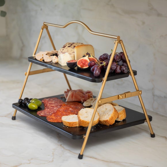 Artesa 2 Tier Metal Serving Stand
