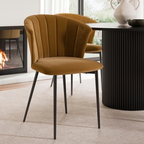 Kendall Dining Chair with Black Legs, Velvet