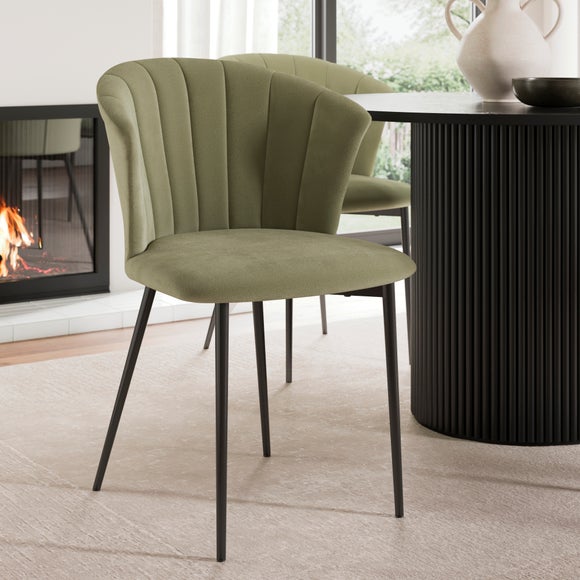 Kendall Dining Chair with Black Legs, Velvet