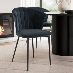 Kendall Dining Chair With Black Legs- Chenille