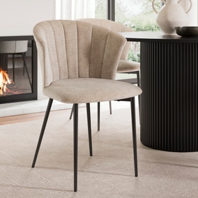 Kendall Dining Chair with Black Legs, Chenille