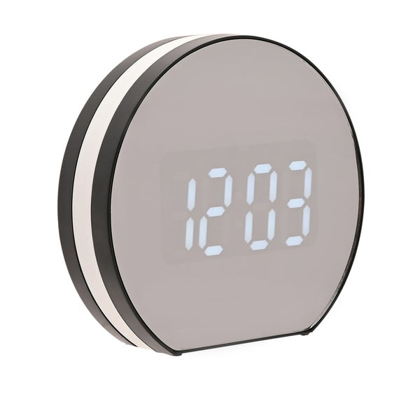 Click to view product details and reviews for Hometime Round Mirrored Light Up Digital Alarm Clock. Click to view product details and reviews for Hometime Round Mirrored Light Up Digital Alarm Clock.
