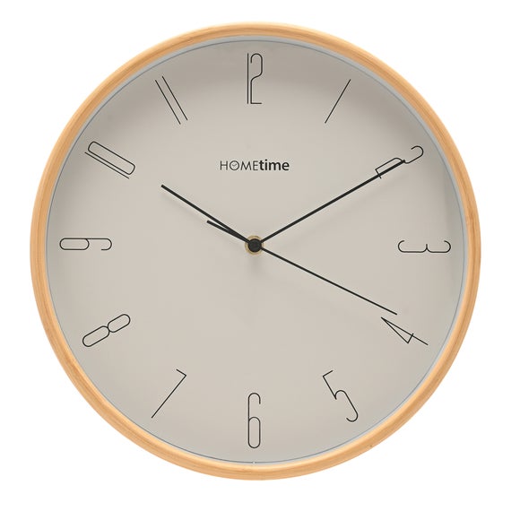 Hometime Bamboo Round Wall Clock
