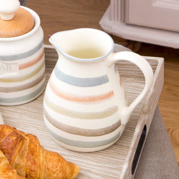 Classic Collection Striped Ceramic Milk Jug