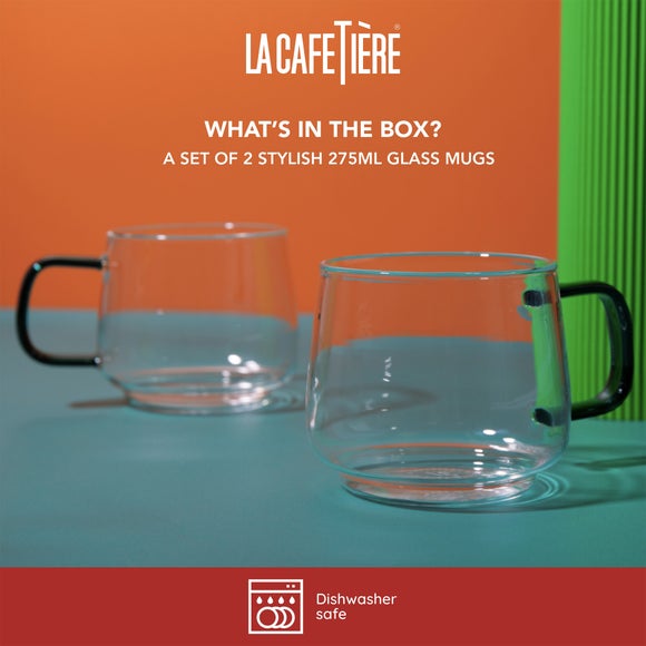 Photo 4 of La Cafetiere Set Of 2 Double Walled Glass Mugs
