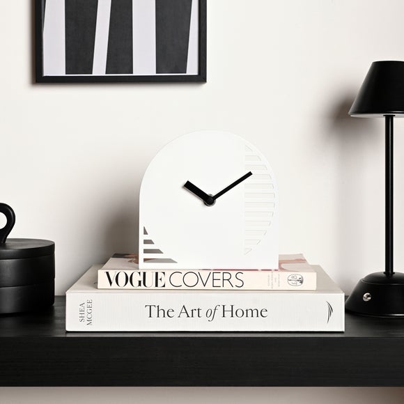 View Interval Arched Cut Out Steel Desk Clock View Interval Arched Cut Out Steel Desk Clock