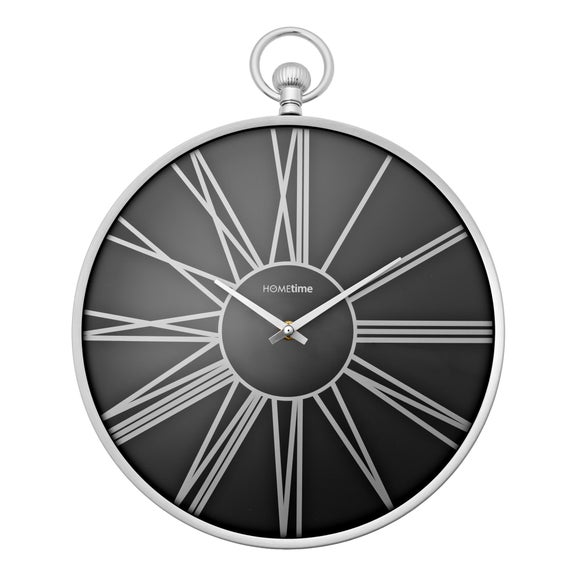 Hometime Pocket Watch Aluminium Round Wall Clock