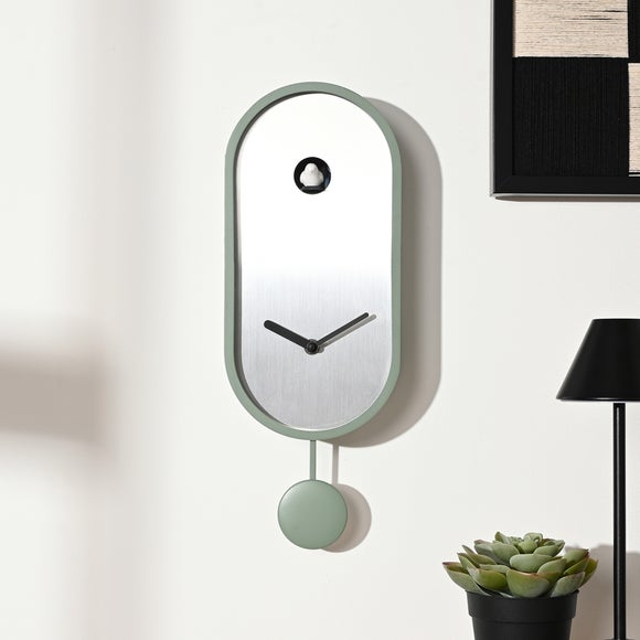 View Interval Mid-century Cuckoo Wall Clock With Pendulum View Interval Mid-century Cuckoo Wall Clock With Pendulum