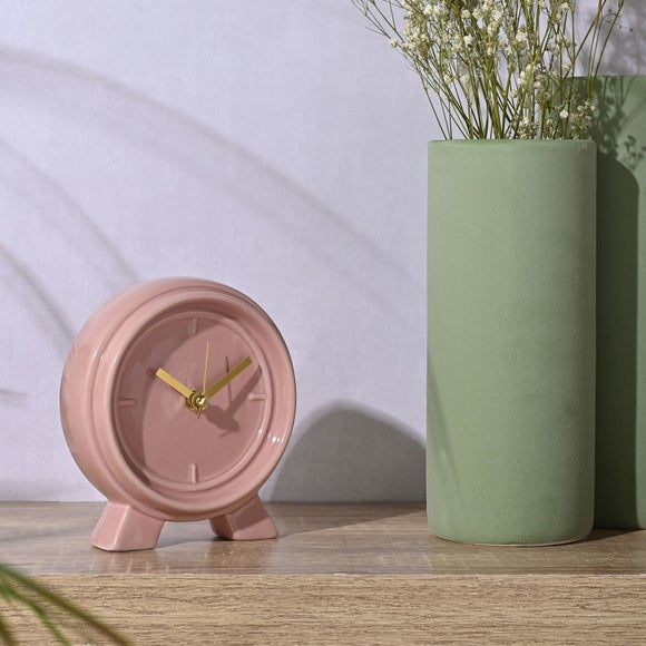 Interval Ceramic Round Mantel Clock