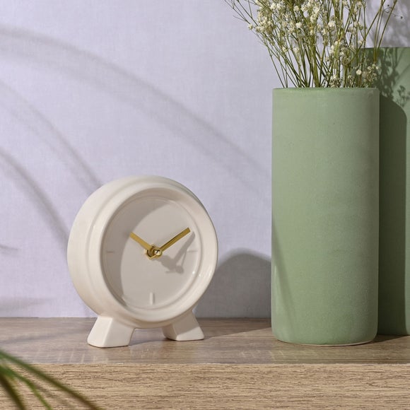 View Interval Ceramic Round Mantel Clock View Interval Ceramic Round Mantel Clock