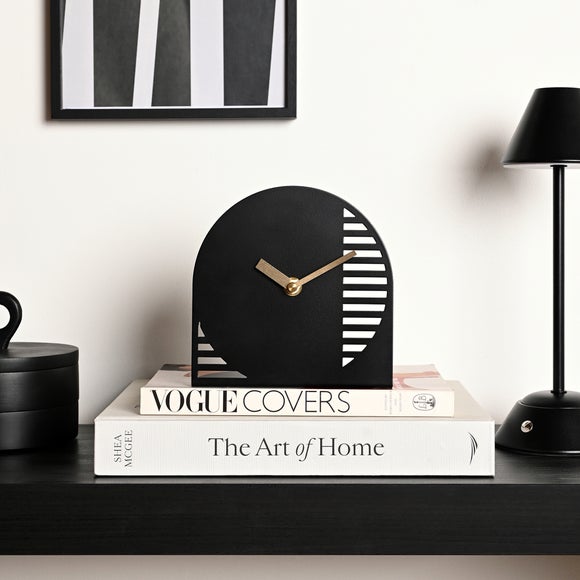 Interval Arched Cut Out Steel Desk Clock