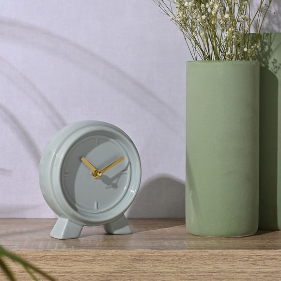 View Interval Ceramic Round Mantel Clock View Interval Ceramic Round Mantel Clock