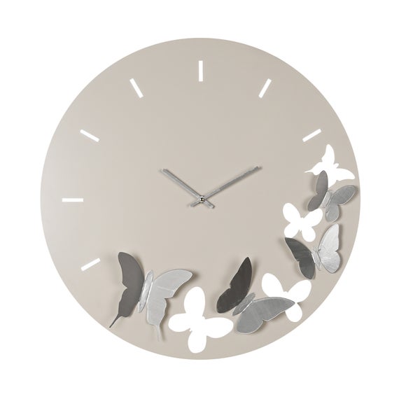 Hometime Round Butterfly Wall Clock